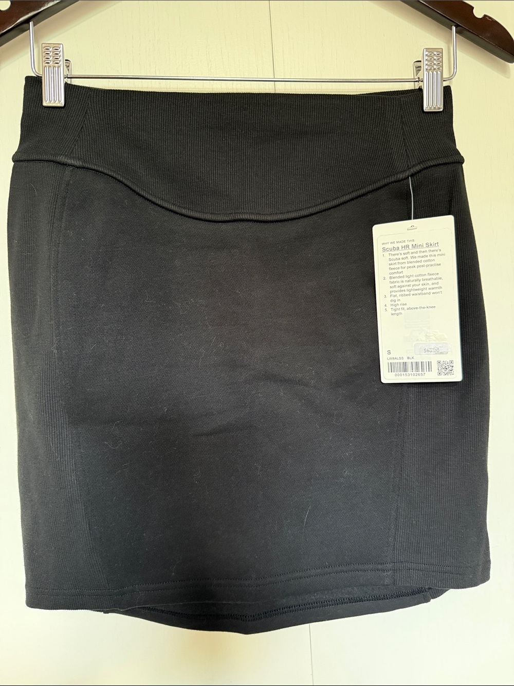 lululemon athletica Black Ribbed Scuba Mini Skirt